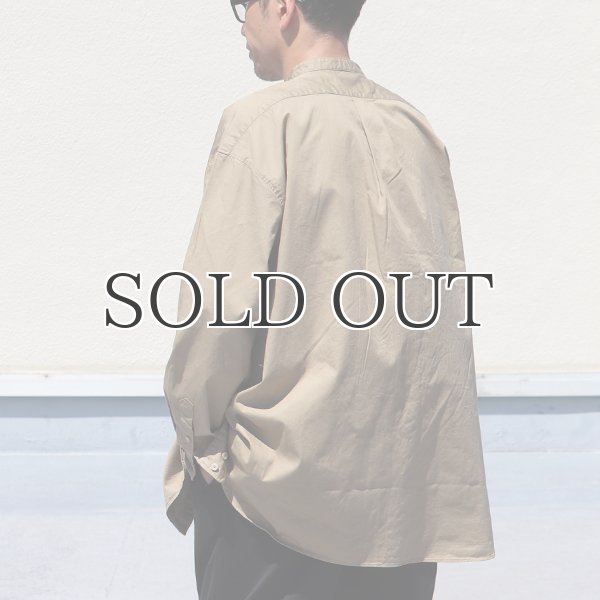 画像6: 遠州織7オンス チノクロス バンドカラー 長袖 ボクシーAライン シャツ【MADE IN JAPAN】『日本製』/ Upscape Audience (6)