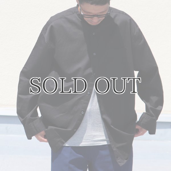 画像7: 遠州織7オンス チノクロス バンドカラー 長袖 ボクシーAライン シャツ【MADE IN JAPAN】『日本製』/ Upscape Audience (7)