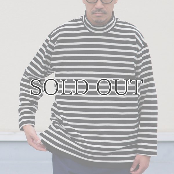 画像3: Basque10オンス(バスク天竺)フレンチボーダー モックネック ボクシー Tee【MADE IN JAPAN】『日本製』/ Upscape Audience (3)