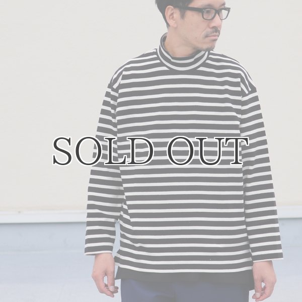 画像4: Basque10オンス(バスク天竺)フレンチボーダー モックネック ボクシー Tee【MADE IN JAPAN】『日本製』/ Upscape Audience (4)