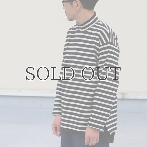 画像5: Basque10オンス(バスク天竺)フレンチボーダー モックネック ボクシー Tee【MADE IN JAPAN】『日本製』/ Upscape Audience (5)