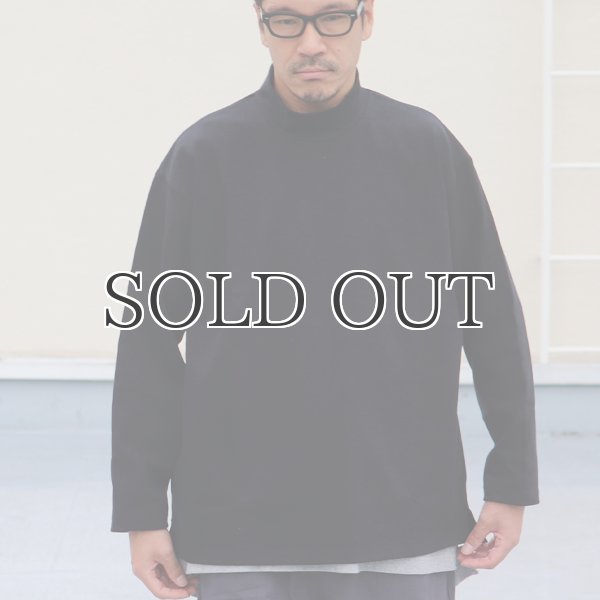 画像2: Basque10オンス（バスク天竺）フレンチボーダー モックネック ボクシー Tee【MADE IN JAPAN】『日本製』/ Upscape Audience (2)