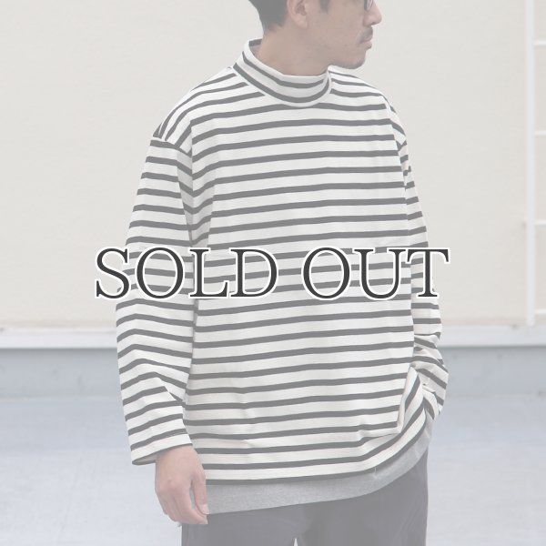 画像4: Basque10オンス(バスク天竺)フレンチボーダー モックネック ボクシー Tee【MADE IN JAPAN】『日本製』/ Upscape Audience (4)
