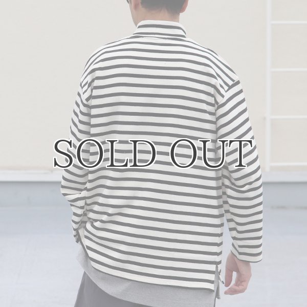画像6: Basque10オンス(バスク天竺)フレンチボーダー モックネック ボクシー Tee【MADE IN JAPAN】『日本製』/ Upscape Audience (6)
