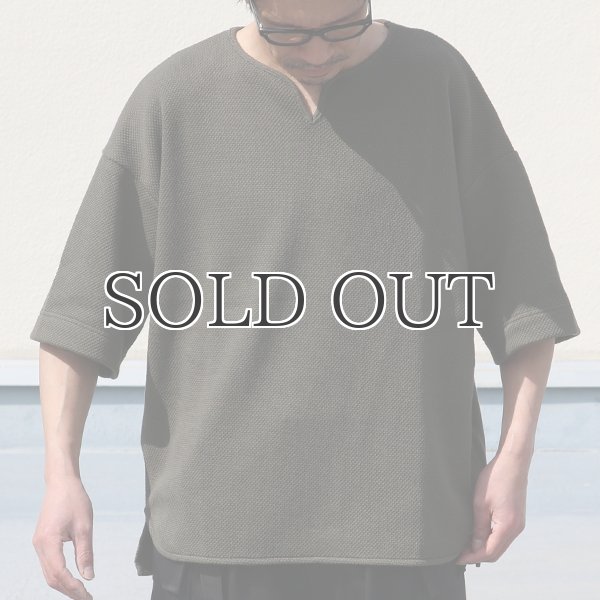 画像3: ローゲージストレッチ カノコダブルフェイス(15オンス)キーネックハーフスリーブ【MADE IN JAPAN】『日本製』 / Upscape Audience (3)