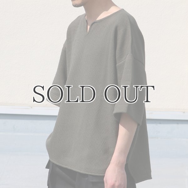 画像4: ローゲージストレッチ カノコダブルフェイス(15オンス)キーネックハーフスリーブ【MADE IN JAPAN】『日本製』 / Upscape Audience (4)