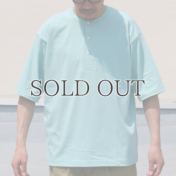 画像3: 17/1 空紡糸天竺（12オンス）ヘンリーネック ハーフスリーブ Tシャツ【MADE IN JAPAN】『日本製』/ Upscape Audience (3)