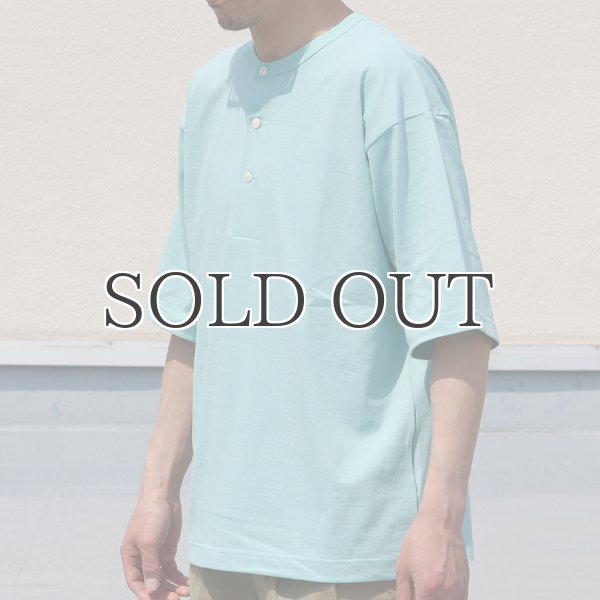画像5: 17/1 空紡糸天竺（12オンス）ヘンリーネック ハーフスリーブ Tシャツ【MADE IN JAPAN】『日本製』/ Upscape Audience (5)