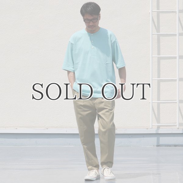 画像6: 17/1 空紡糸天竺（12オンス）ヘンリーネック ハーフスリーブ Tシャツ【MADE IN JAPAN】『日本製』/ Upscape Audience (6)