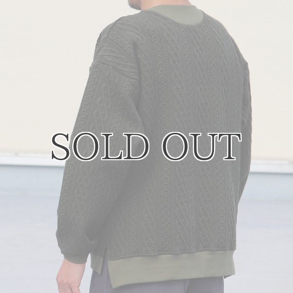 画像4: 「尾州」コットンキルト クルーネック プルオーバー【MADE IN JAPAN】『日本製』 / Upscape Audience (4)