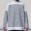 画像14: 「尾州」12オンス パネルボーダー モックネック ボクシーTシャツ【MADE IN JAPAN】『日本製』/ Upscape Audience (14)