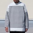 画像3: 「尾州」12オンス パネルボーダー モックネック ボクシーTシャツ【MADE IN JAPAN】『日本製』/ Upscape Audience (3)