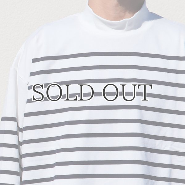 画像14: 「尾州」12オンス パネルボーダー モックネック ボクシーTシャツ【MADE IN JAPAN】『日本製』/ Upscape Audience (14)