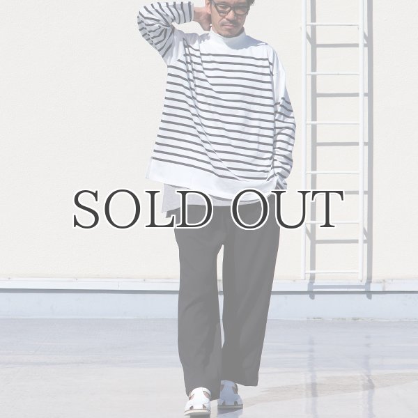 画像6: 「尾州」12オンス パネルボーダー モックネック ボクシーTシャツ【MADE IN JAPAN】『日本製』/ Upscape Audience (6)