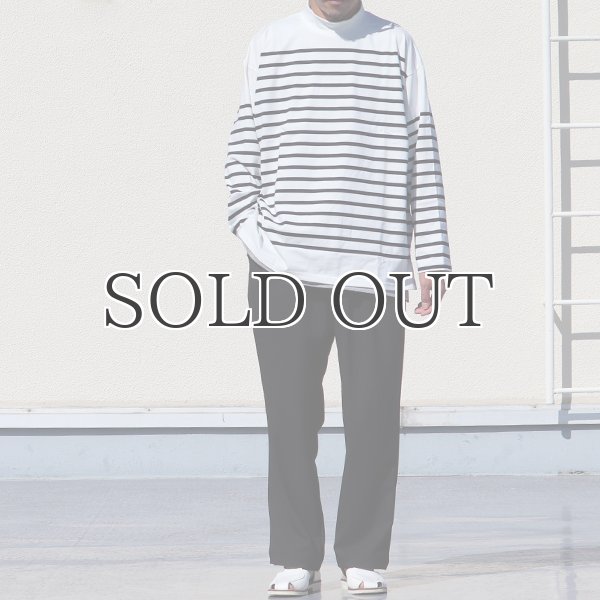 画像7: 「尾州」12オンス パネルボーダー モックネック ボクシーTシャツ【MADE IN JAPAN】『日本製』/ Upscape Audience (7)