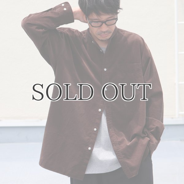 画像4: 21W（ウェール）コーデュロイ バンドカラー ボクシーAライン 長袖シャツ【MADE IN JAPAN】『日本製』/ Upscape Audience (4)