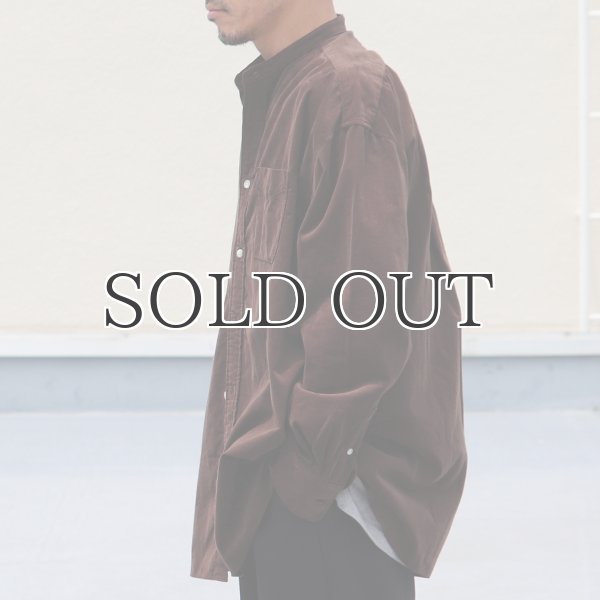 画像5: 21W（ウェール）コーデュロイ バンドカラー ボクシーAライン 長袖シャツ【MADE IN JAPAN】『日本製』/ Upscape Audience (5)