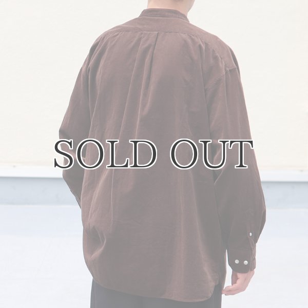 画像6: 21W（ウェール）コーデュロイ バンドカラー ボクシーAライン 長袖シャツ【MADE IN JAPAN】『日本製』/ Upscape Audience (6)