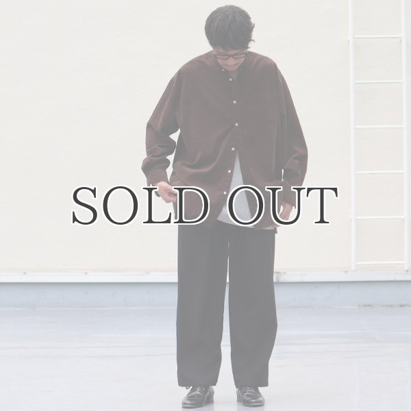 画像7: 21W（ウェール）コーデュロイ バンドカラー ボクシーAライン 長袖シャツ【MADE IN JAPAN】『日本製』/ Upscape Audience (7)