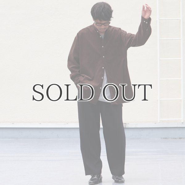 画像8: 21W（ウェール）コーデュロイ バンドカラー ボクシーAライン 長袖シャツ【MADE IN JAPAN】『日本製』/ Upscape Audience (8)