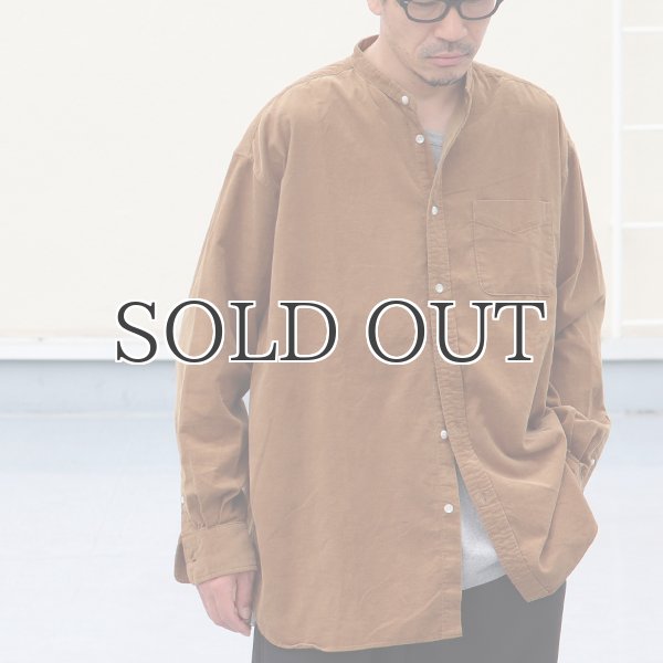 画像9: 21W(ウェール)コーデュロイ バンドカラー ボクシーAライン 長袖シャツ【MADE IN JAPAN】『日本製』/ Upscape Audience (9)