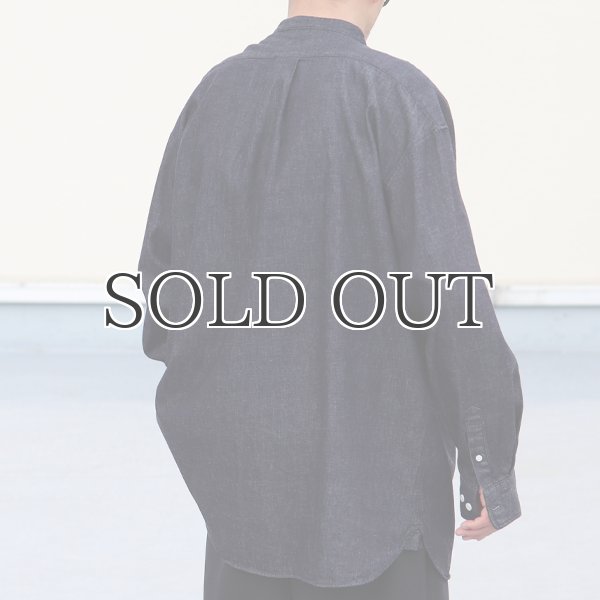 画像6: 「備中備後」 6オンス デニム バンドカラー ボクシーAライン 長袖シャツ【MADE IN JAPAN】『日本製』/ Upscape Audience (6)