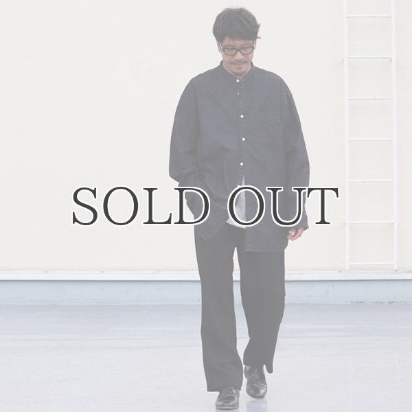 画像7: 「備中備後」 6オンス デニム バンドカラー ボクシーAライン 長袖シャツ【MADE IN JAPAN】『日本製』/ Upscape Audience (7)