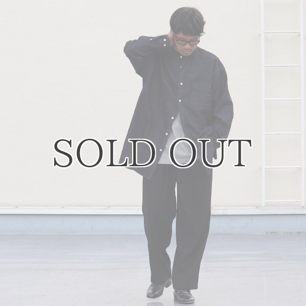 画像8: 「備中備後」 6オンス デニム バンドカラー ボクシーAライン 長袖シャツ【MADE IN JAPAN】『日本製』/ Upscape Audience (8)