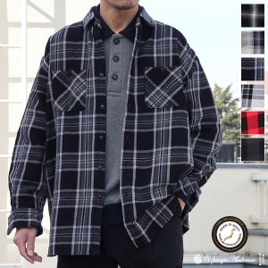 画像: 10/2ヘビーツイル ヴィンテージチェック レギュラーカラー ボクシーAライン 長袖シャツ【MADE IN JAPAN】『日本製』/ Upscape Audience