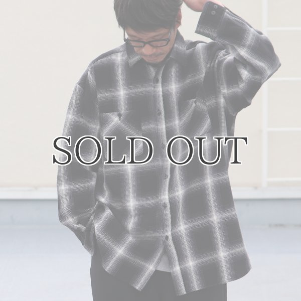 画像6: 10/2ヘビーツイル ヴィンテージチェック レギュラーカラー ボクシーAライン 長袖シャツ【MADE IN JAPAN】『日本製』/ Upscape Audience (6)