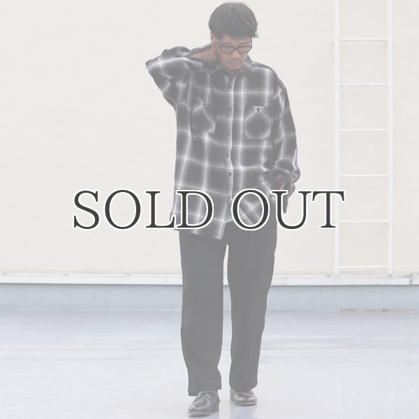 画像7: 10/2ヘビーツイル ヴィンテージチェック レギュラーカラー ボクシーAライン 長袖シャツ【MADE IN JAPAN】『日本製』/ Upscape Audience (7)