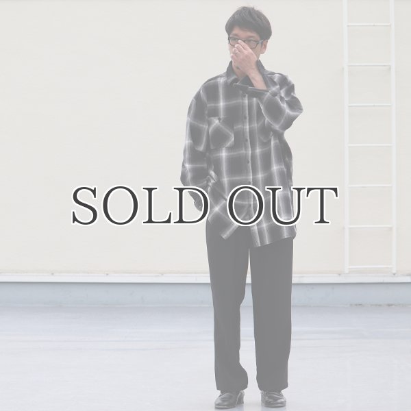 画像8: 10/2ヘビーツイル ヴィンテージチェック レギュラーカラー ボクシーAライン 長袖シャツ【MADE IN JAPAN】『日本製』/ Upscape Audience (8)