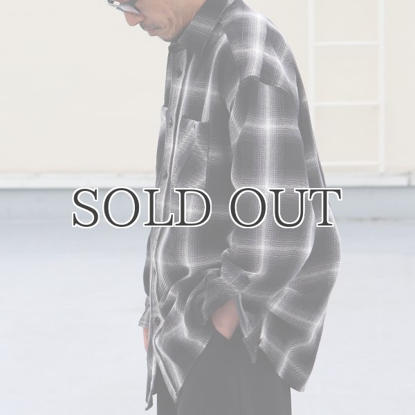 画像9: 10/2ヘビーツイル ヴィンテージチェック レギュラーカラー ボクシーAライン 長袖シャツ【MADE IN JAPAN】『日本製』/ Upscape Audience (9)