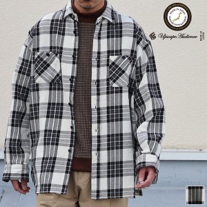 画像: 10/2ヘビーツイル ヴィンテージチェック レギュラーカラー ボクシーAライン 長袖シャツ【MADE IN JAPAN】『日本製』/ Upscape Audience