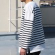 画像11: 「尾州」12オンス パネルボーダー ボートネック ボクシーTシャツ【MADE IN JAPAN】『日本製』/ Upscape Audience (11)