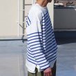 画像5: 「尾州」12オンス パネルボーダー ボートネック ボクシーTシャツ【MADE IN JAPAN】『日本製』/ Upscape Audience (5)