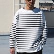 画像9: 「尾州」12オンス パネルボーダー ボートネック ボクシーTシャツ【MADE IN JAPAN】『日本製』/ Upscape Audience (9)