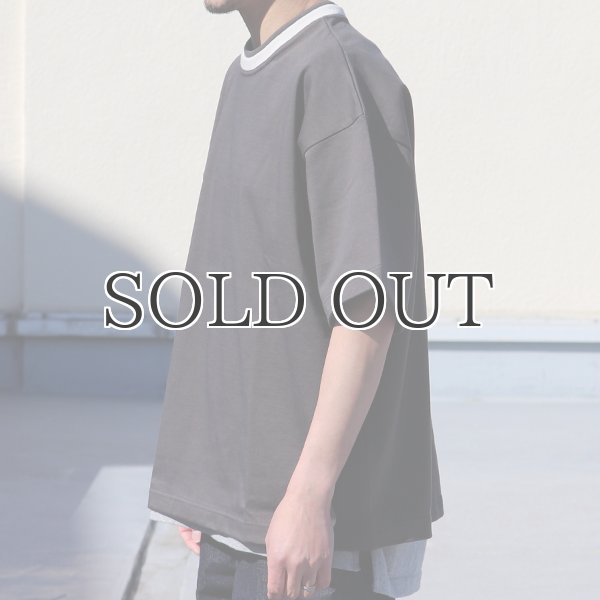 画像4: ヘビーウェイト プレーティング天竺(11オンス)クルー ツートーンネック ハーフスリーブ Tシャツ【MADE IN JAPAN】『日本製』/ Upscape Audience (4)