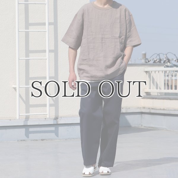 画像7: フレンチリネン グラスポケ付 ヘムラウンド ハーフスリーブ フハクシャツ【MADE IN JAPAN】『日本製』/ Upscape Audience (7)