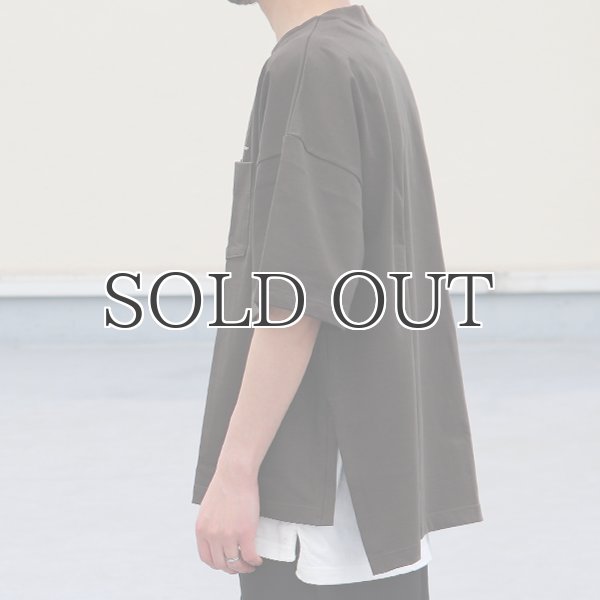 画像7: VORTEX 8オンス（MVS天竺）サイドスリット ブランドロゴ刺繍付き ハーフスリーブ ボクシーAライン Tee【MADE IN JAPAN】『日本製』/ Upscape Audience (7)