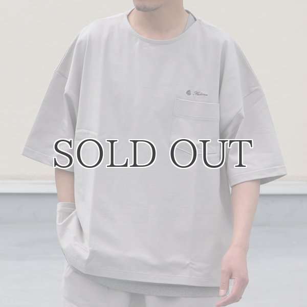 画像9: VORTEX 8オンス（MVS天竺）サイドスリット ブランドロゴ刺繍付き ハーフスリーブ ボクシーAライン Tee【MADE IN JAPAN】『日本製』/ Upscape Audience (9)