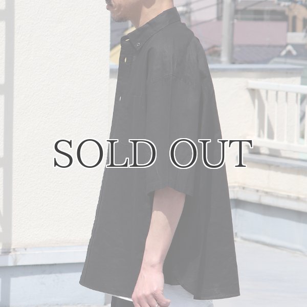 画像5: 綿麻ワッシャーキャンバス ボタンダウン ボクシーAライン ハーフスリーブシャツ【MADE IN JAPAN】『日本製』/ Upscape Audience (5)