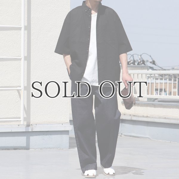 画像7: 綿麻ワッシャーキャンバス ボタンダウン ボクシーAライン ハーフスリーブシャツ【MADE IN JAPAN】『日本製』/ Upscape Audience (7)