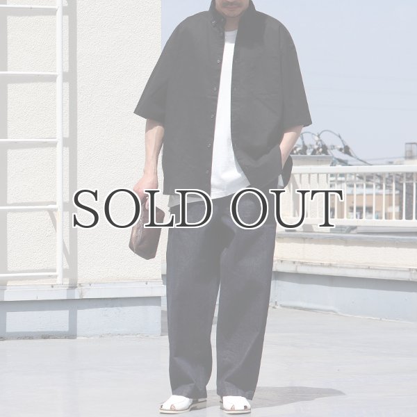 画像8: 綿麻ワッシャーキャンバス ボタンダウン ボクシーAライン ハーフスリーブシャツ【MADE IN JAPAN】『日本製』/ Upscape Audience (8)