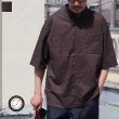 画像1: 綿麻ワッシャーキャンバス ボタンダウン ボクシーAライン ハーフスリーブシャツ【MADE IN JAPAN】『日本製』/ Upscape Audience (1)