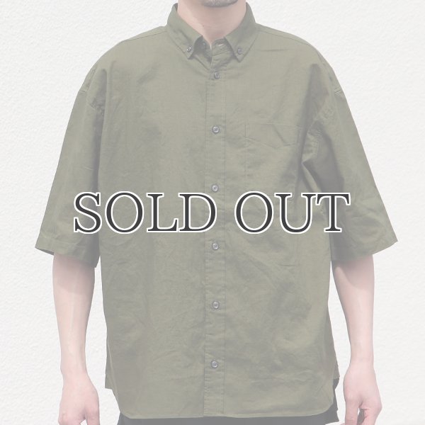 画像8: 綿麻ワッシャーキャンバス ボタンダウン ボクシーAライン ハーフスリーブシャツ【MADE IN JAPAN】『日本製』/ Upscape Audience (8)