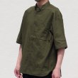 画像9: 綿麻ワッシャーキャンバス ボタンダウン ボクシーAライン ハーフスリーブシャツ【MADE IN JAPAN】『日本製』/ Upscape Audience (9)