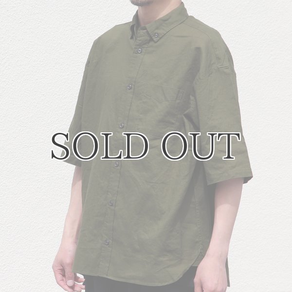画像9: 綿麻ワッシャーキャンバス ボタンダウン ボクシーAライン ハーフスリーブシャツ【MADE IN JAPAN】『日本製』/ Upscape Audience (9)