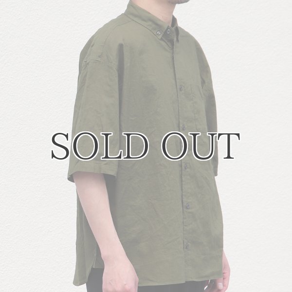 画像12: 綿麻ワッシャーキャンバス ボタンダウン ボクシーAライン ハーフスリーブシャツ【MADE IN JAPAN】『日本製』/ Upscape Audience (12)