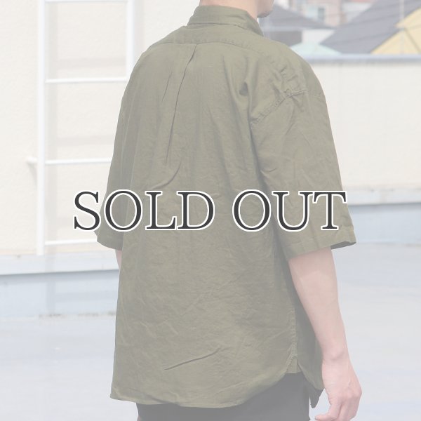 画像5: 綿麻ワッシャーキャンバス ボタンダウン ボクシーAライン ハーフスリーブシャツ【MADE IN JAPAN】『日本製』/ Upscape Audience (5)